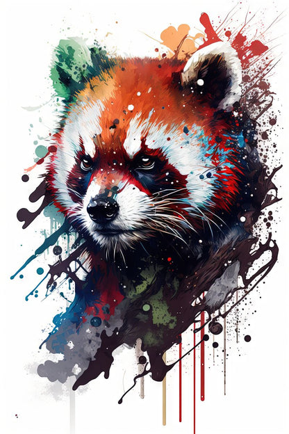 Red Panda - Splash Paint - Artwork