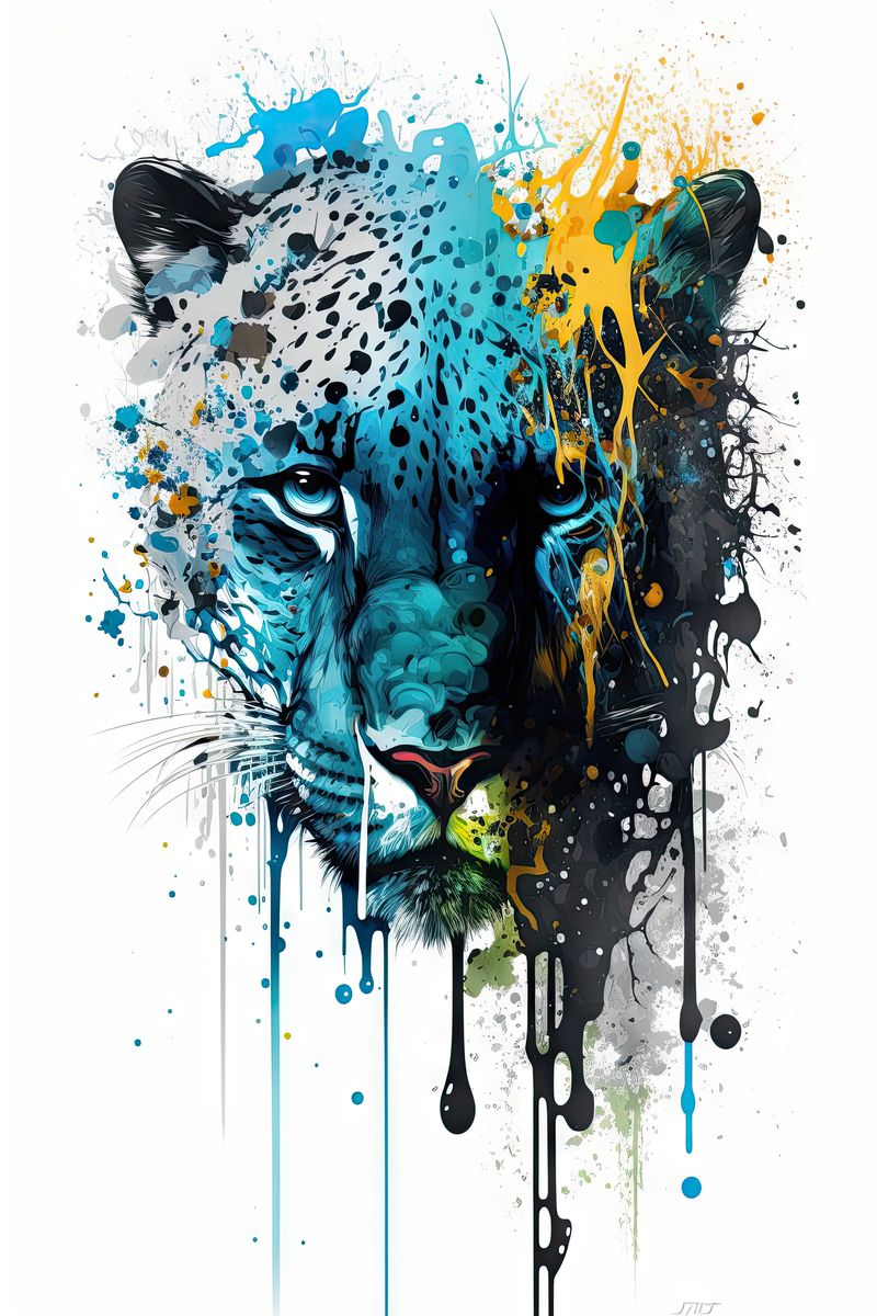 Panther I - Splash Paint - Artwork