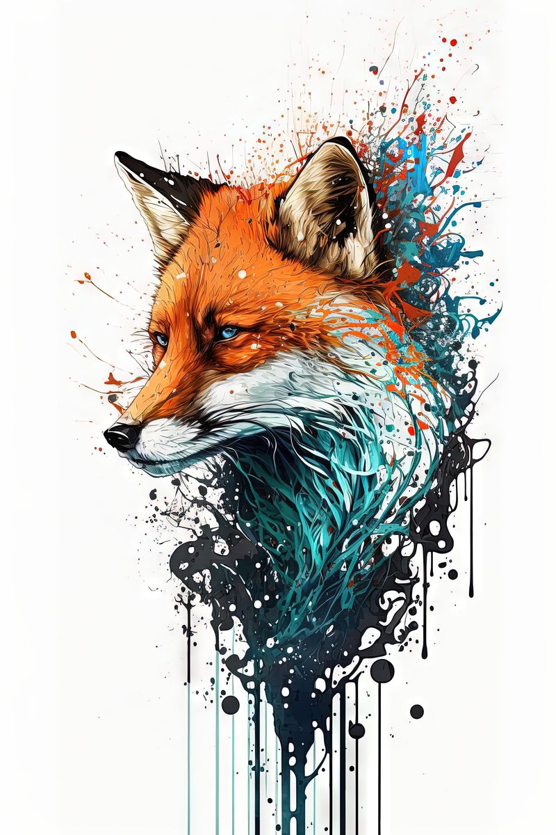 Fox - Splash Paint - Artwork