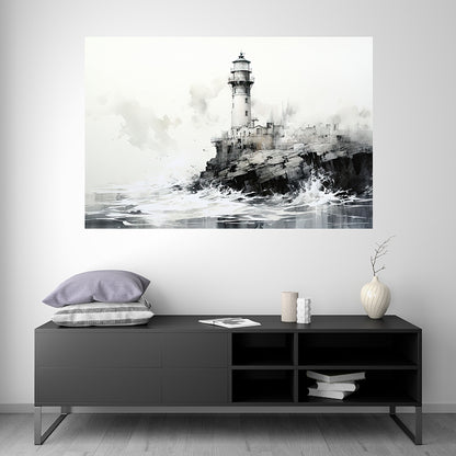 Lighthouse in the storm - I - Seascape