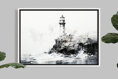 Lighthouse in the storm - I - Seascape