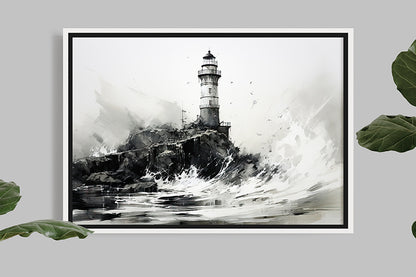 Lighthouse in the storm - I - Seascape