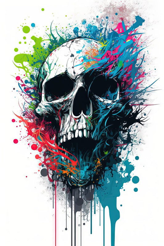 Skull II - Splash Paint - Artwork