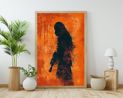 Chewbacca - Silhouette Orange Minimaliste