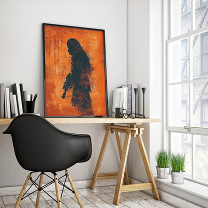 Chewbacca - Silhouette Orange Minimaliste