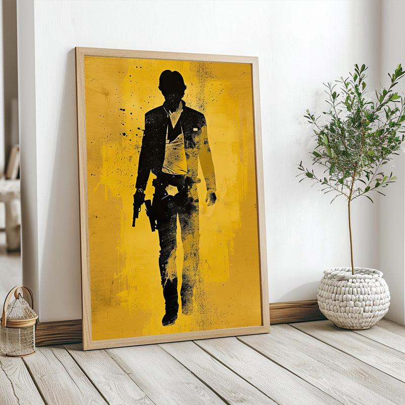 Han Solo - Minimalist Yellow Silhouette