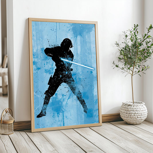 Luke Skywalker - Silhouette Bleu Minimaliste