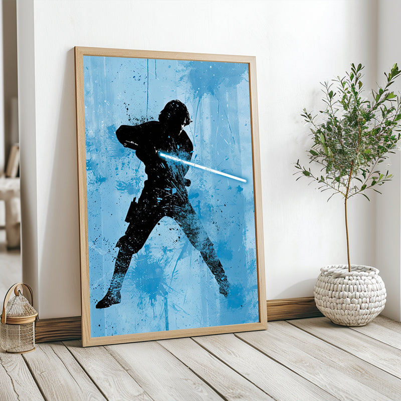 Luke Skywalker - Minimalist Blue Silhouette