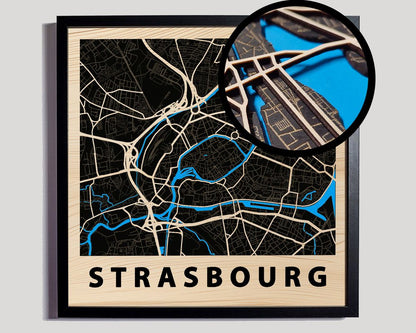 Strasbourg - Carte en bois