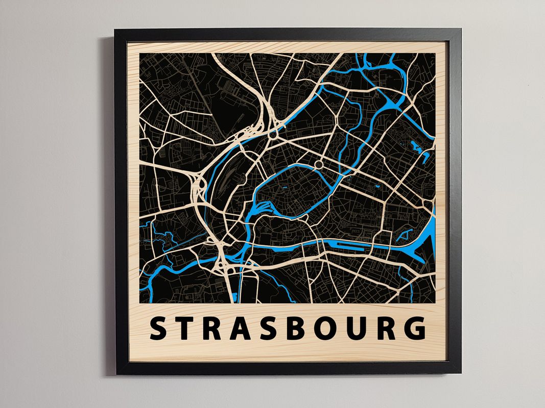 Strasbourg - Carte en bois