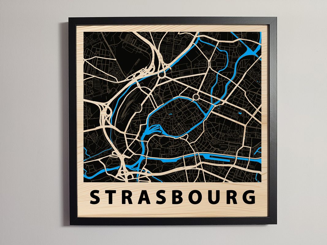 Strasbourg - Carte en bois