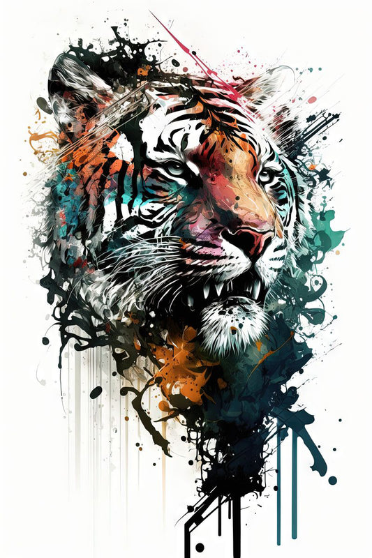 Tiger I - Splash Paint - Artwork