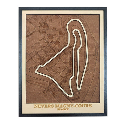 Wooden map of the Nevers Magny-Cours circuit in France