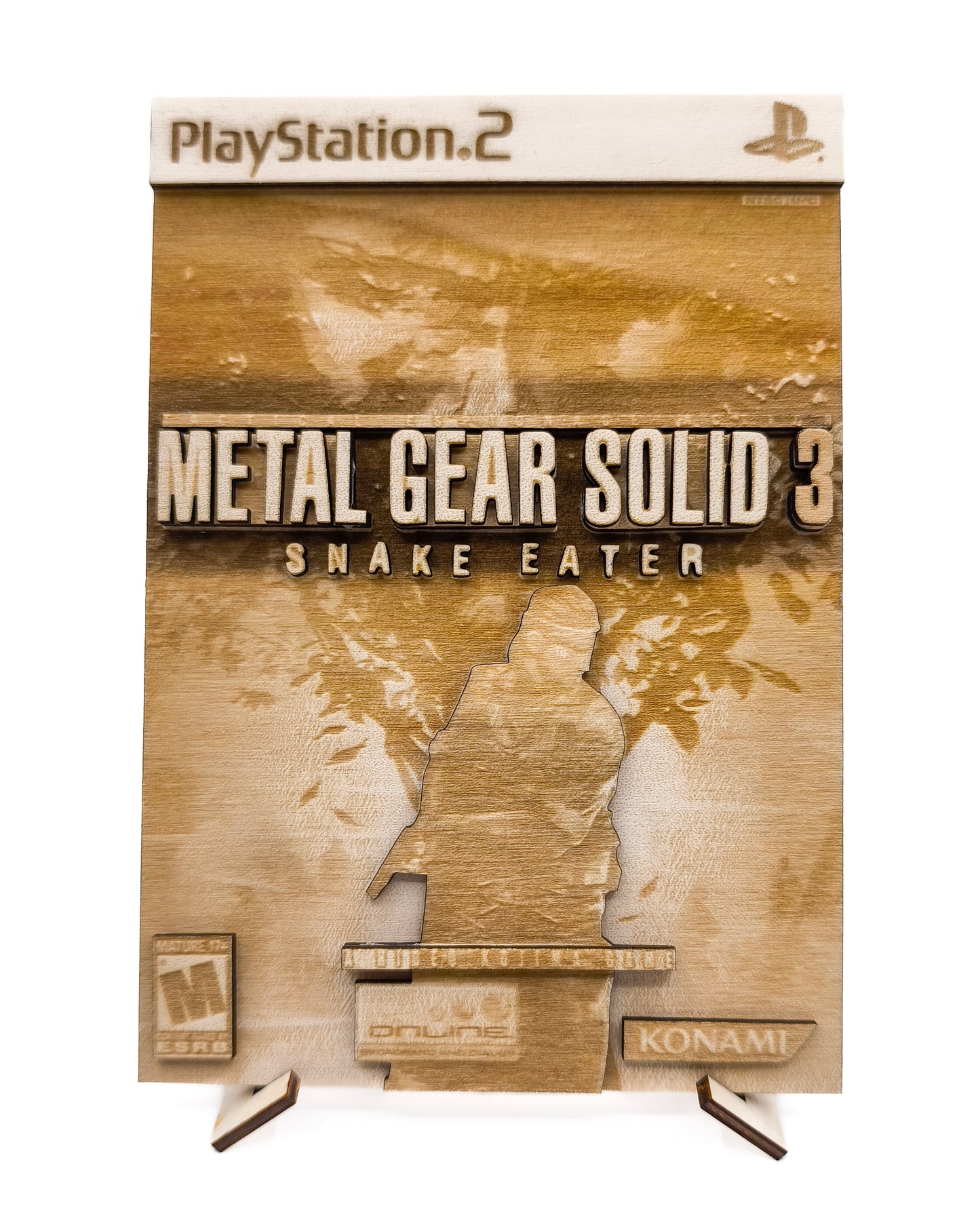 Metal Gear Solid 3 Snake Eater - Cartouche décorative PS2 en Bois