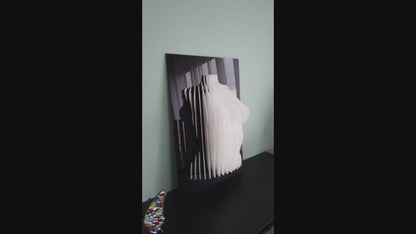 Emma - Sculpture en plexiglass blanc – Art mural buste de femme