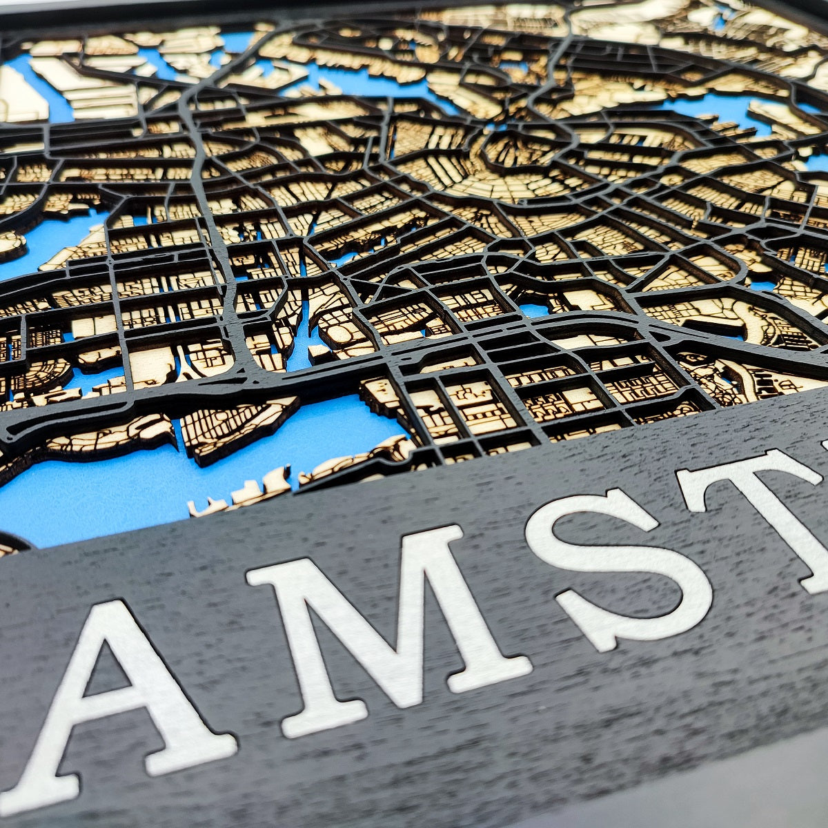 Amsterdam - Carte en bois
