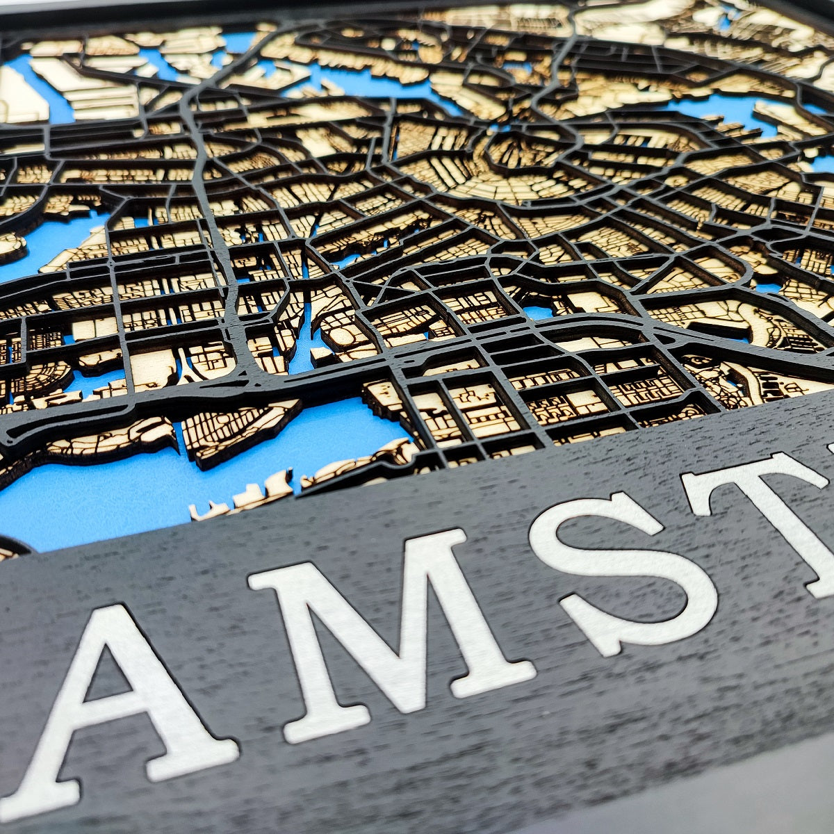 Amsterdam - Wooden Map