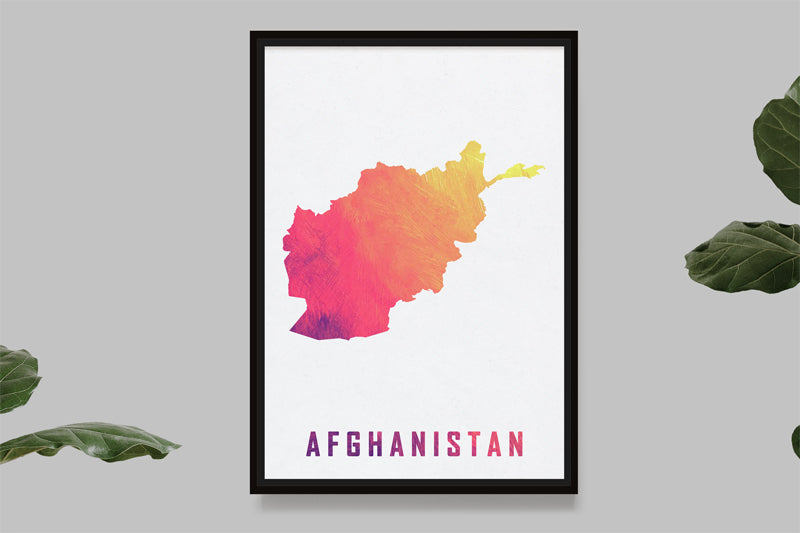 Afghanistan - Carte Aquarelle