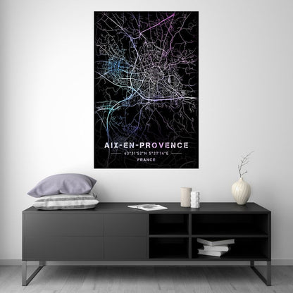 Aix-en-Provence - Pastel Map