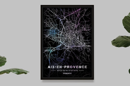 Aix-en-Provence - Pastel Map