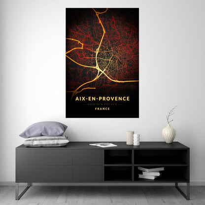 Aix-en-Provence - Vintage Map