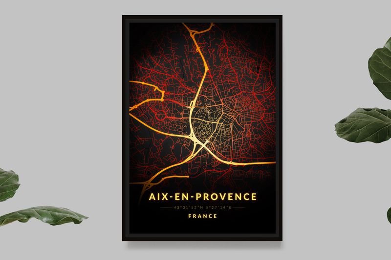 Aix-en-Provence - Vintage Map
