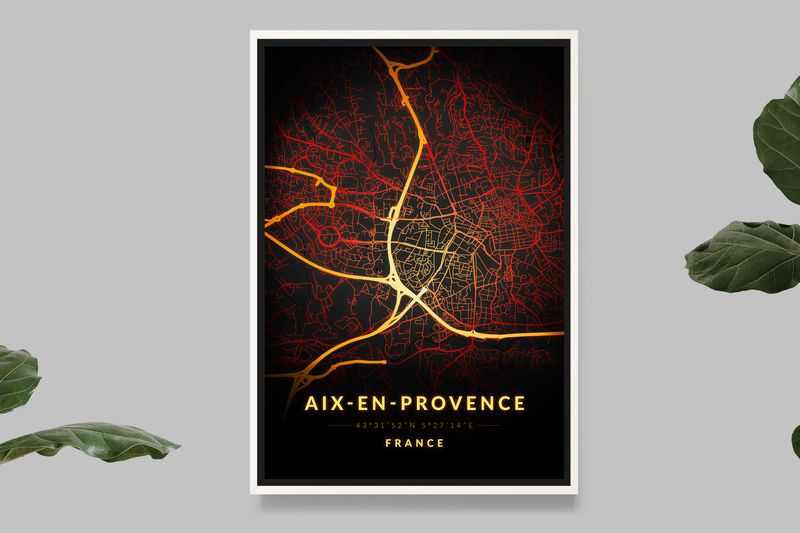 Aix-en-Provence - Vintage Map