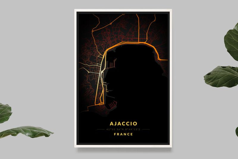 Ajaccio - Vintage Map