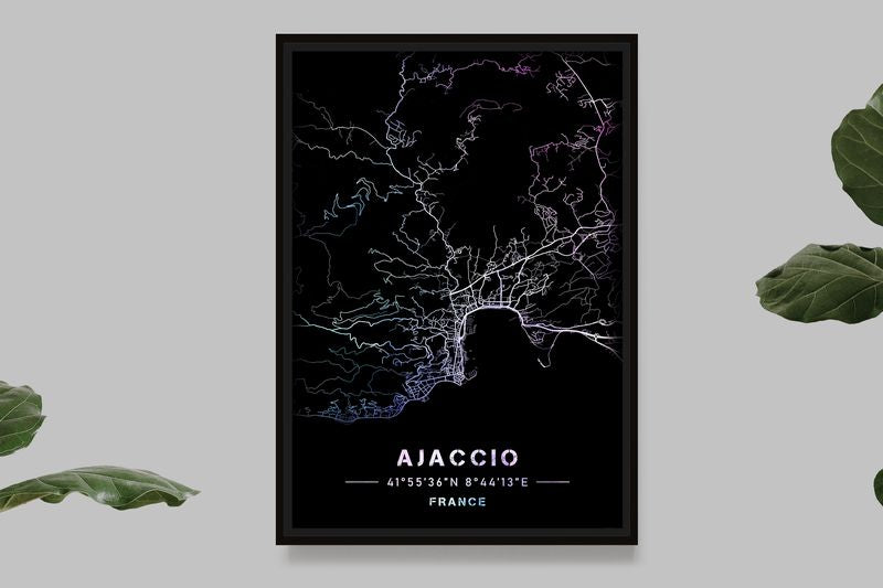 Ajaccio - Pastel Map