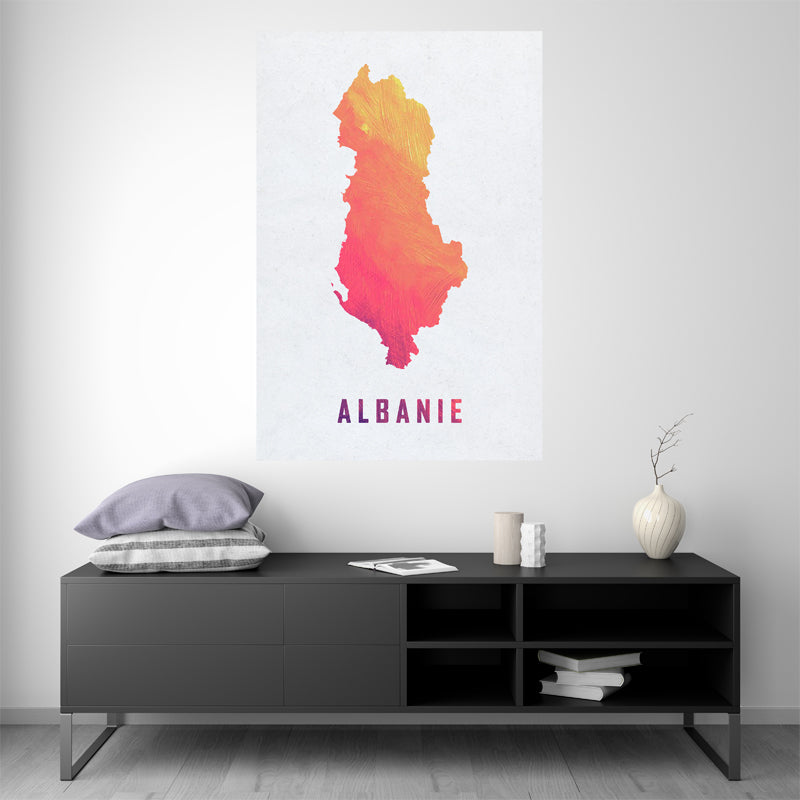 Albanie - Carte Aquarelle