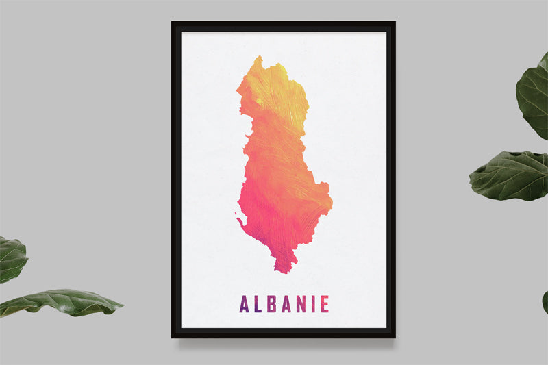 Albanie - Carte Aquarelle