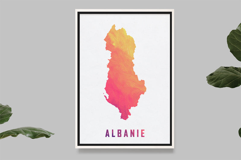 Albanie - Carte Aquarelle