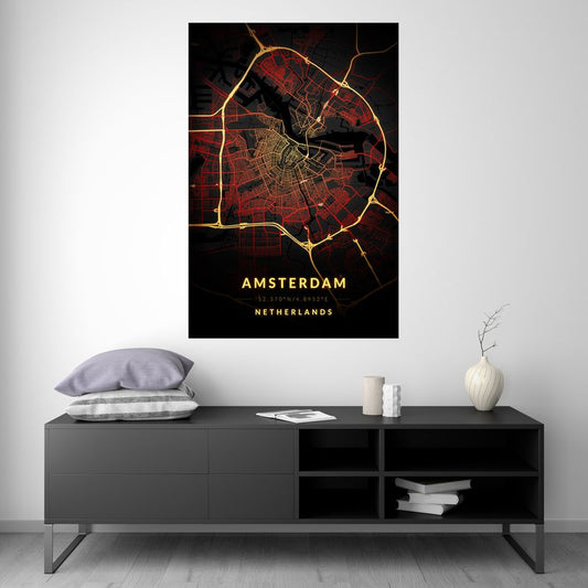 Amsterdam - Carte Vintage