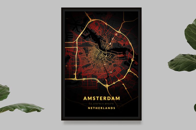 Amsterdam - Carte Vintage