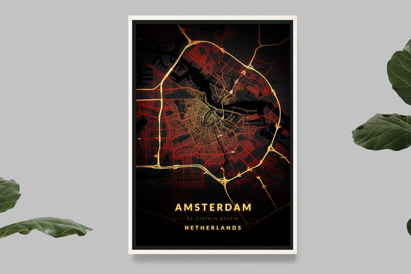 Amsterdam - Vintage Map