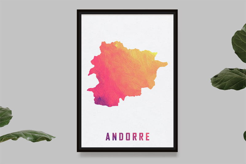Andorra - Watercolor Map