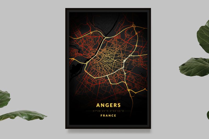 Angers - Vintage Map