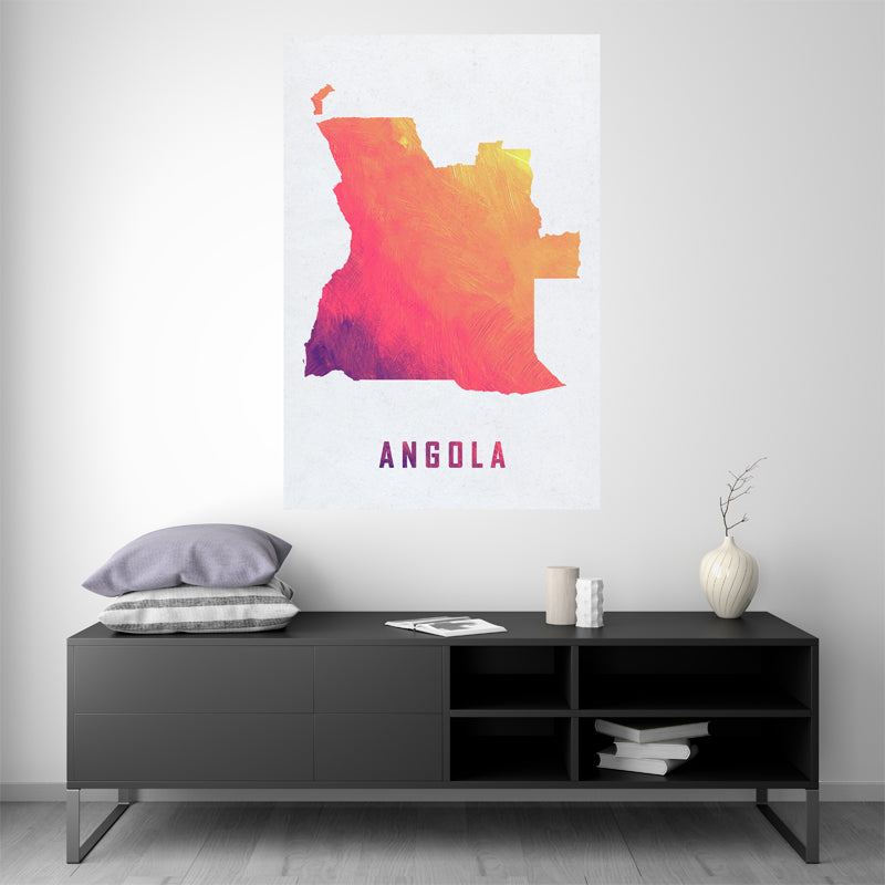 Angola - Carte Aquarelle