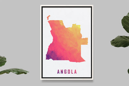 Angola - Carte Aquarelle