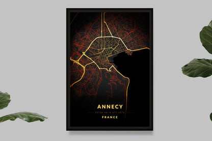 Annecy - Vintage Map