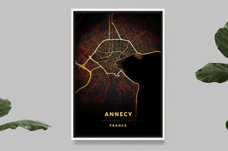 Annecy - Vintage Map