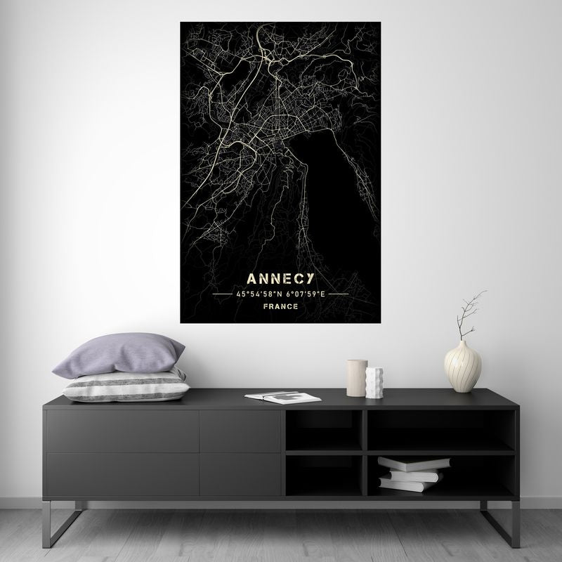 Annecy - Black and White Map