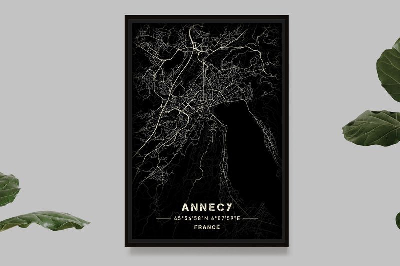 Annecy - Carte Noir et Blanc