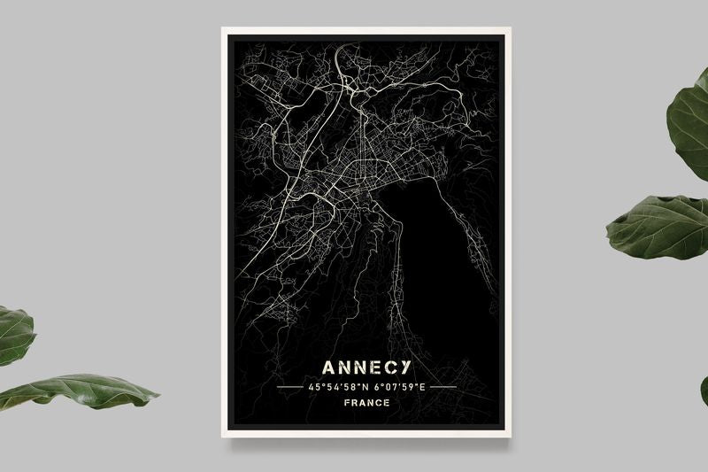 Annecy - Carte Noir et Blanc