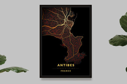 Antibes - Vintage Map