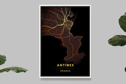 Antibes - Vintage Map