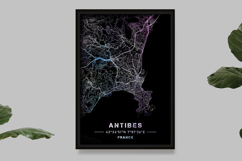 Antibes - Pastel Map