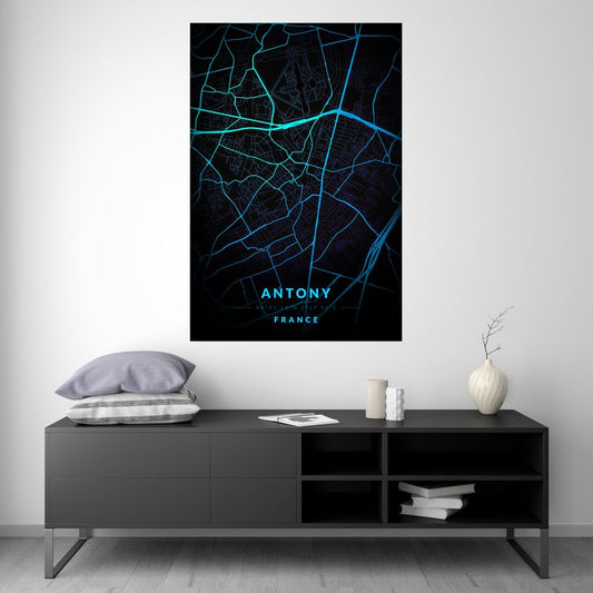 Antony - Carte Neon Bleu