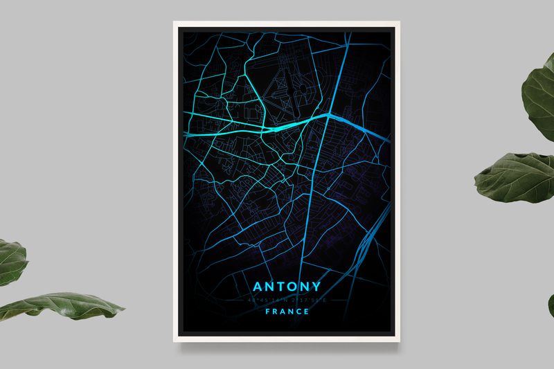 Antony - Carte Neon Bleu