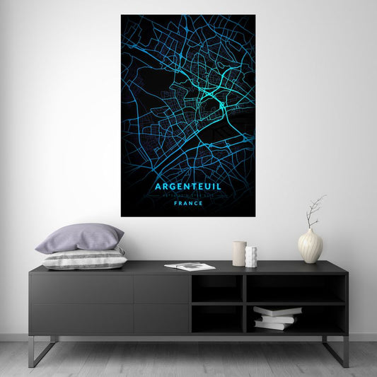 Argenteuil - Blue Neon Map